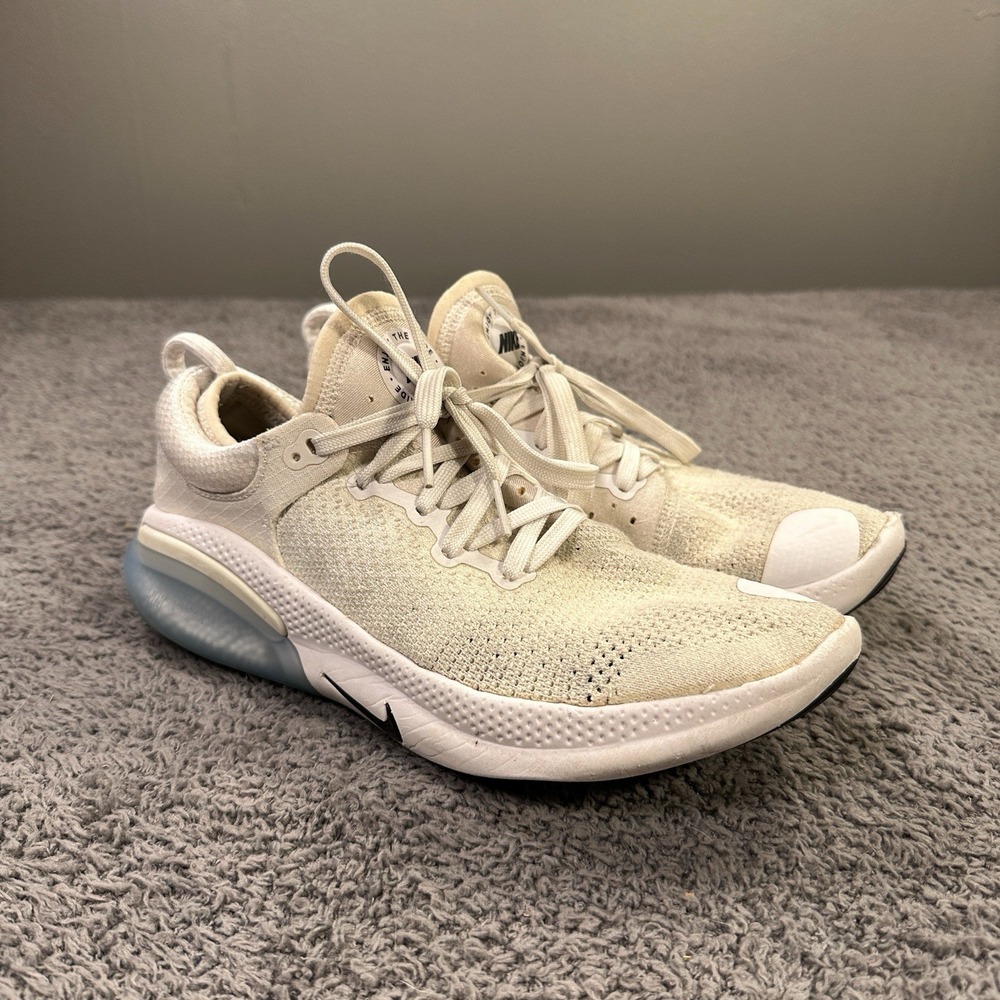 Nike Joyride Run Flyknit Shoes Mens 7.5 White Running Sneakers Gym Beads Comfort